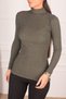 Women's Khaki Neck Corded Knitwear Sweater ARM-24K130002