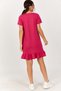 Women's Fuchsia Short Sleeve Six Ruffle Dress ARM-20Y001032 - 4