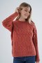 Women's Tile Crew Neck Braided Wool Blended Special Yarn Knitwear Knitted Sweater Trist-6164 - 3