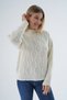 Women's Bone Oversize Half Fisherman Knit Honeycomb Knit Wool Special Yarn Knitwear Knitted Sweater - 2