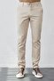 Men's Beige Elastic Waist Lace-Up Woven Lycra Flexible Modern Slim Fit Jogger Trousers - 4