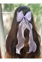 MelKady 517 - Organza Ruffled Shiny Bow Luxury Automatic Hair Clip - 2