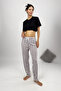 Women's Pajama Bottoms Red Stripe White Square with Ribbon