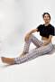 Women's Pajama Bottoms Red Stripe White Square with Ribbon - 7