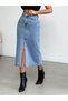 Women's Slit Lycra Denim Skirt - 4