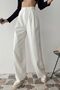 Women's White Wide Leg High Waist Palazzo Pants