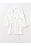 Dream Ecru Shawl Collar Plain Long Sleeve Satin Women's Dressing Gown