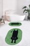 Digital Washable Non-Slip Cute Cat Double-Sided Bathroom Rug Mat Oval Toilet Set - 7