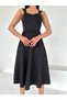 Trend Esinty Women's Thick Strap Scuba Fabric Flared Dress (Colorful) - 2