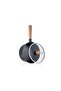 Black Line Cast Iron Saucepan and Milk Pot Set with Pouring Spout and Glass Lid, 2-Piece - 2