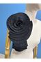 Black Large Size Pleated Rose Accessory - 3