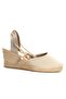 Authentic Handmade Beige Women's Wedge Heel Espadrilles