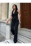 Women's Designer Vest and Pants Set Black - 2