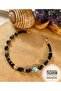 Bodrum Necklace with Glass Beads and Charcoal grey Acrylic Beads, Handmade Murano Necklace - 3