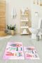Printed Washable Non-Slip Colorful Cactus Patterned Double Bathroom Rug Toilet Set - 5