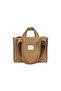 Hishi Rj Tote Bag Camel Canvas Bag Brown Shoulder Strap - 4