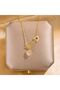 Steel Necklace with Heart and Pin and Embellished - 6