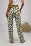 Women's Pajama Bottoms with Ribbon and Green Leaf Rooster Pattern - 6