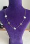 Caprea Steel 40+5cm White Star Enamel Necklace Gold Color Non Tarnish Women's Necklace - 3