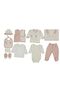 Gaye Bebe 100% Cotton Eared Rabbit Embroidered 10 Piece Hospital Release Bodysuit Set
