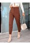 Women's High-Waisted Darted Fabric Trousers
