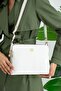White Women's Soft Leather 4 Compartment Long Cross Strap Medium Size Useful Shoulder Bag