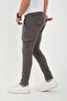 Men's Elastic Waist Cargo Pocket Dark Gray Trousers - 4