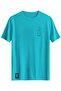 Violin Printed Slim Fit T-Shirt Crew Neck T-Shirt Light Blue - 2