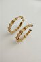 Gold Yellow Solid Brass Curved Hoop Earrings (4cm) - 3
