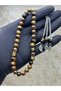 Natural Stone Tiger's Eye Prayer Beads 8mm Sphere Cut 33 Prayer Beads