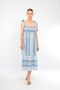 Blue-white Patterned Viscose Dress with Adjustable Straps
