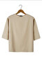 Linen Men's T-shirt - Cream Color, Poor Sleeve
