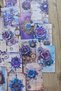 15 Pieces Vintage Purple Floral Themed Scrapbook Paper Set Bullet Journal Decoupage Paper Clock - 3