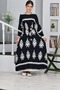 Young Girl's Cotton Viscose Fabric Patterned Long Modest Dress