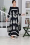 Young Girl's Cotton Viscose Fabric Patterned Long Modest Dress - 2