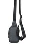 Black Linen Fabric Belgrat Cross Chest and Shoulder Bag with Phone Compartment - 6