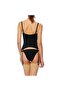 9265 Patterned Fabric Long Bustier - Black - 4