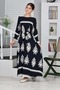 Young Girl's Cotton Viscose Fabric Patterned Long Modest Dress - 7