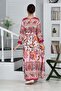Young Girls' Cotton Viscose Fabric Patterned Long Hijab Dress - 7