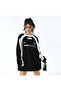 سويت شيرت أسود كبير الحجم مطبوع عليه Smarttooth من Streetwear للجنسين - 4