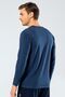 Men's V-Neck Long Sleeve T-Shirt 1334/Indigo - 7