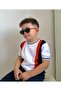 Unisex (1-5 Years) Polarized Black Children's Sunglasses with Red Handle Detail - 5