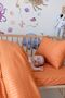Luxury Colorful Series Striped Satin Baby Bedding Set Organic Cotton ORANGE-TILE Color