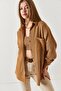 Women's Mink Pocket Oversize Velvet Long Basic Shirt ARM-22Y001193 - 2