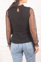 Women's Black Tulle Sleeves and Collar Corduroy Knitwear Sweater ARM-22K001130 - 3
