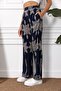 Women's Navy Blue Patterned Wide Leg Trousers ARM-23Y001124 - 3