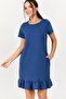 Women's Indigo Short Sleeve Six Ruffle Dress ARM-20Y001032