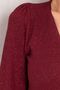Women's Burgundy Skirt Gather Detailed V-Neck Silvery Mini Dress ARM-24K001050 - 3