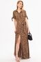 Women's Mink Sleeve Tie-Waist Belted Shirt Dress Arm-23Y001004