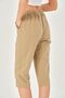 Lace-Up Oversize Long Unisex Bermuda Shorts Raw Cloth Cotton Linen Capri Shorts - 7